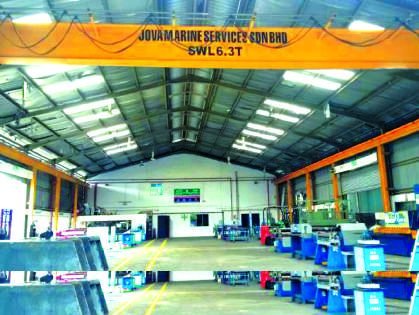 JOVA workshop interior with 6.3 tonne overhead travelling crane