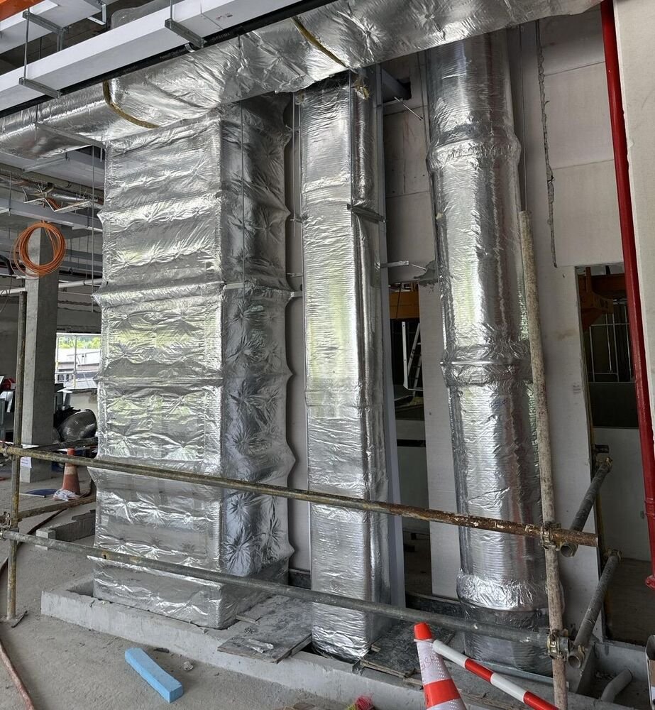 Insulated ductwork and risers installed at Singapore Zoo