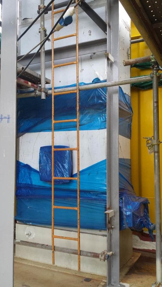 Ducting and equipment sheeted for protection during installation